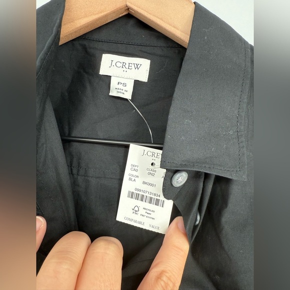 J.Crew Button-Up Cotton-Blend Poplin Shirt in Signature Fit Size PS - Picture 4 of 8